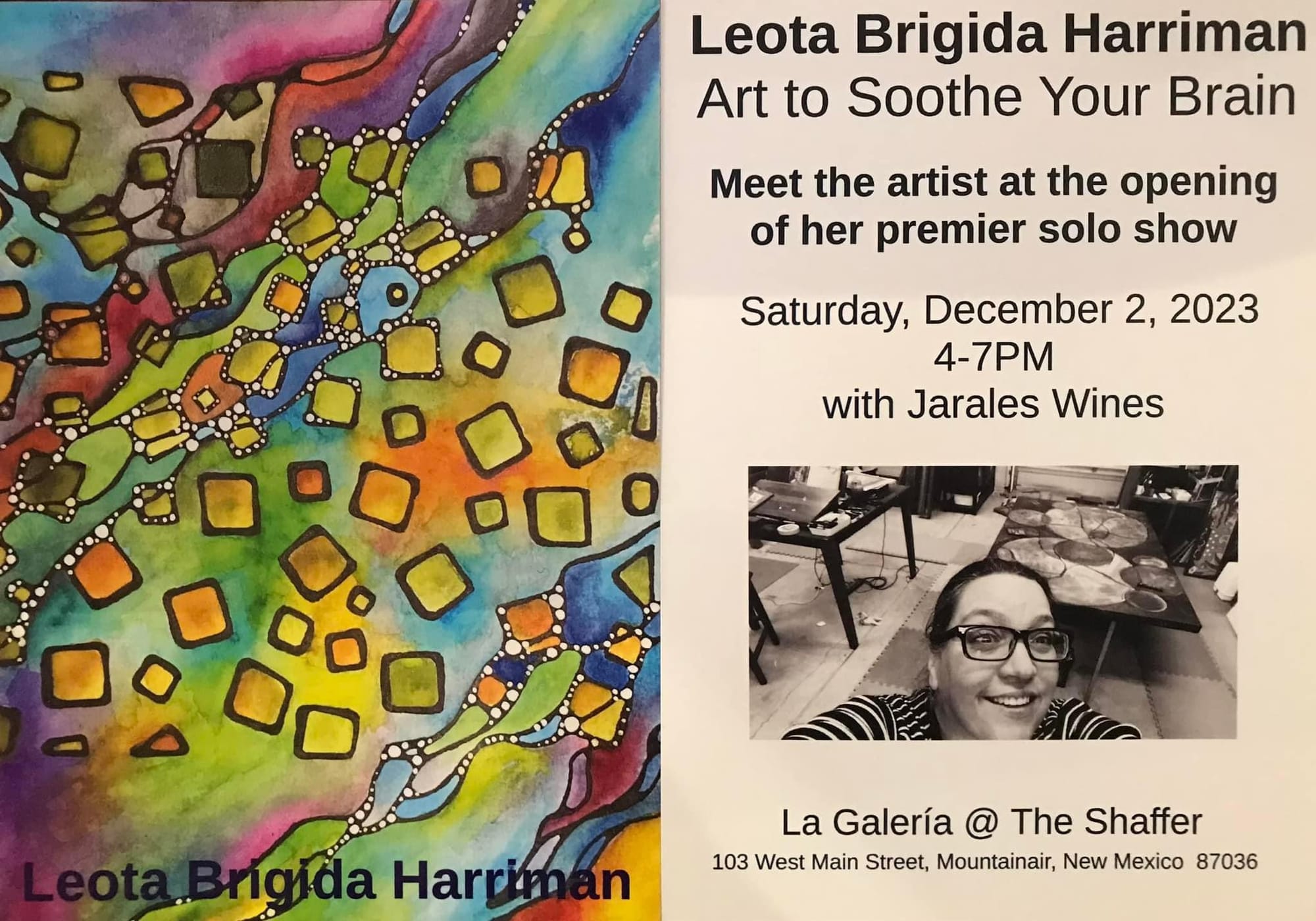 Art to Soothe Your Brain, Saturday, December 2, 2023, from 4:00 PM to 7:00 PM