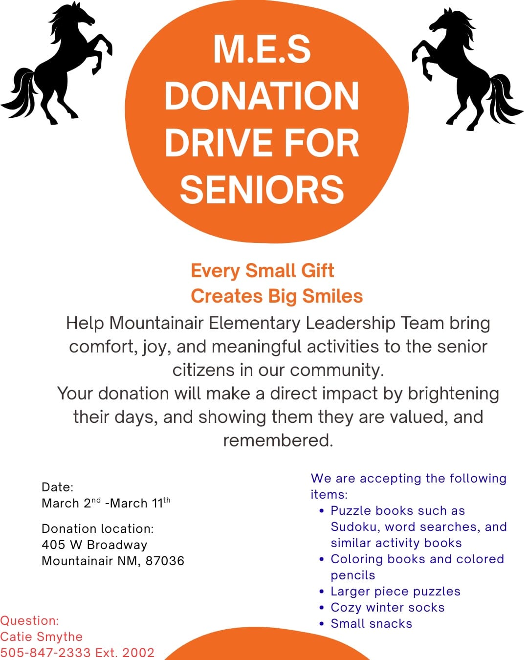 Mountainair Senior Donation Drive
